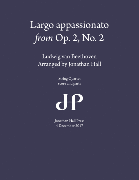 Beethoven Largo Appassionato Op 2 No 2 Sheet Music