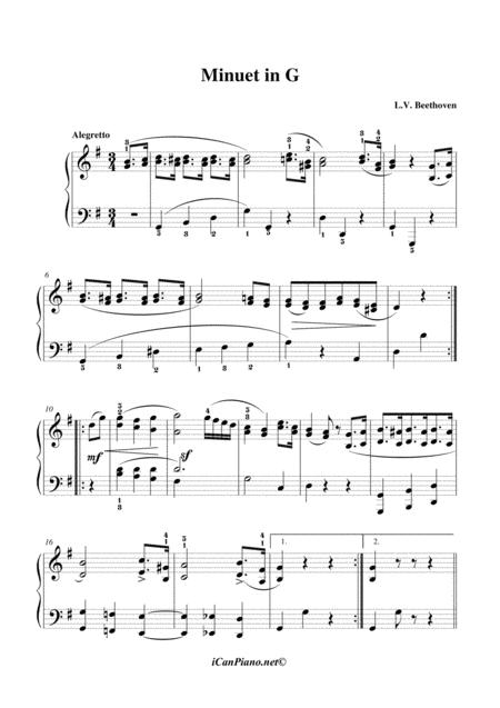 Beethoven Minuet In G Major Woo 10 No 2 Sheet Music