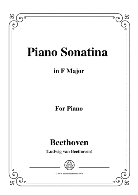 Beethoven Piano Sonatina In F Major For Piano Sheet Music