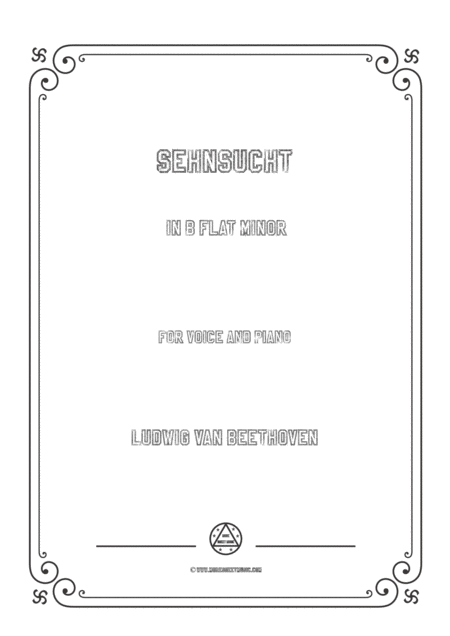 Free Sheet Music Beethoven Sehnsucht In B Flat Minor For Voice And Piano