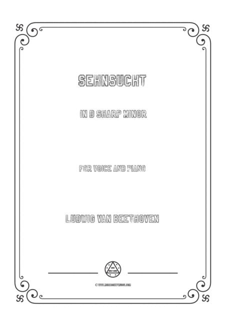 Free Sheet Music Beethoven Sehnsucht In D Sharp Minor For Voice And Piano