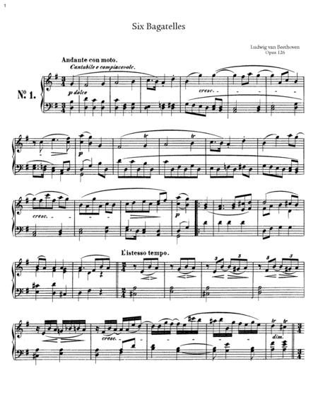 Beethoven Six Bagatelles Op 126 Full Complete Version Sheet Music