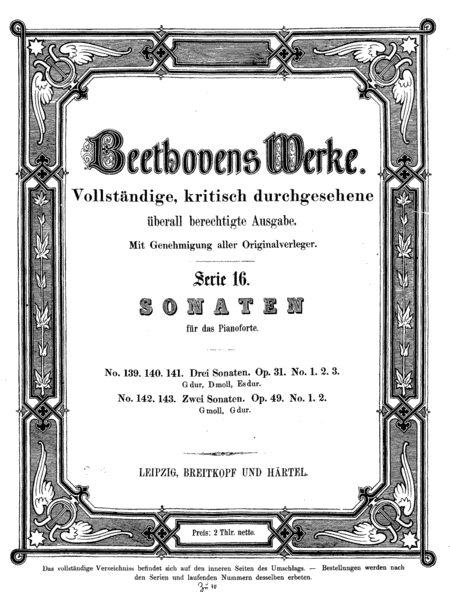 Beethoven Sonata No 16 In G Major Op 31 No 1 Full Original Complete Version Sheet Music