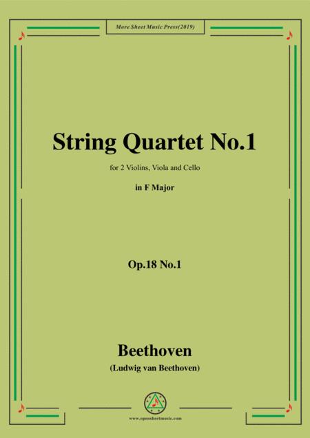 Free Sheet Music Beethoven String Quartet No 1 In F Major Op 18 No 1