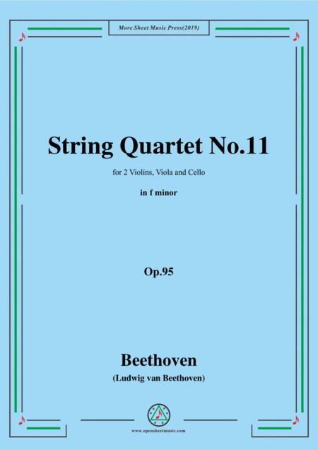 Beethoven String Quartet No 11 In F Minor Op 95 Sheet Music