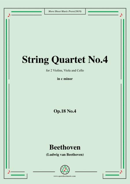 Free Sheet Music Beethoven String Quartet No 4 In C Minor Op 18 No 4