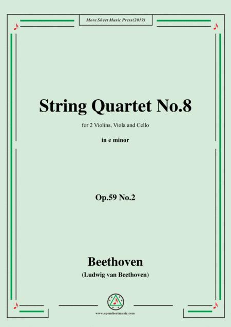 Beethoven String Quartet No 8 In E Minor Op 59 No 2 Sheet Music