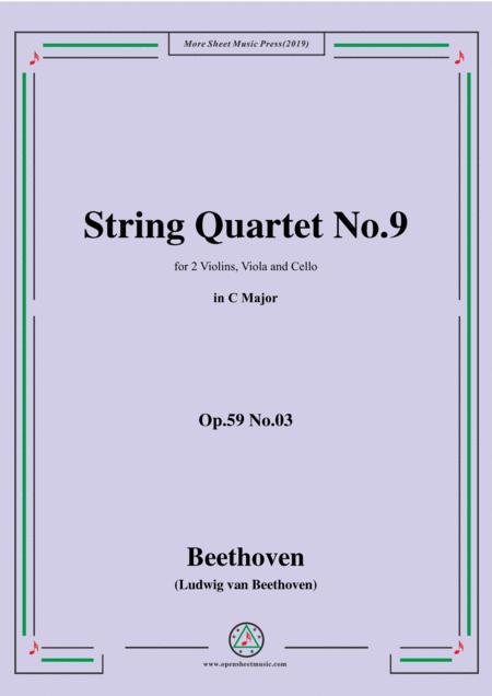 Beethoven String Quartet No 9 In C Major Op 59 No 3 Sheet Music