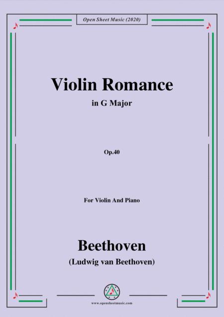 Free Sheet Music Beethoven Violin Romance In G Major Op 40 For Violin And Piano