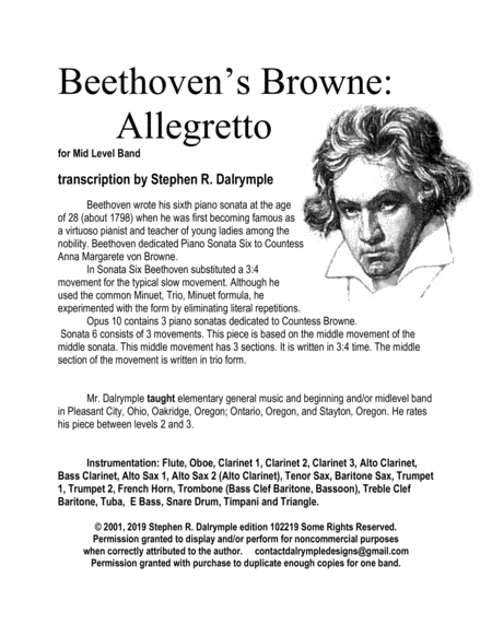 Free Sheet Music Beethovens Browne