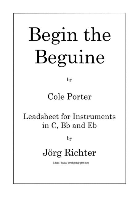 Free Sheet Music Begin The Beguine Leadsheet For Instruments In C Bb And Eb