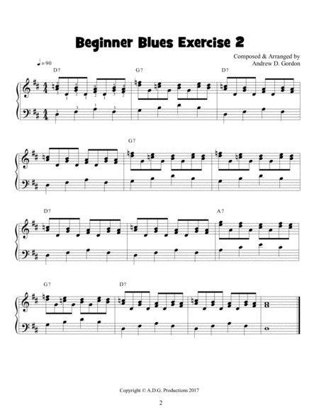 Beginner Blues Exercise 2 For Piano Sheet Music