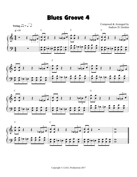 Beginner Blues Exercise 4 For Piano Sheet Music