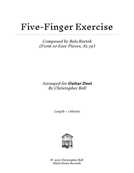 Bela Bartok Five Finger Exercise From 10 Easy Pieces Guitar Duet Sheet Music