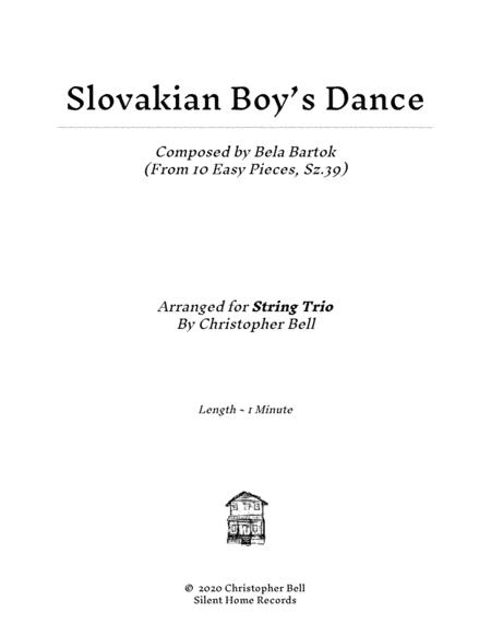 Bela Bartok Slovakian Boys Dance From 10 Easy Pieces String Trio Sheet Music