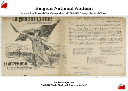 Free Sheet Music Belgiun National Anthem For Brass Quintet La Brabanonne