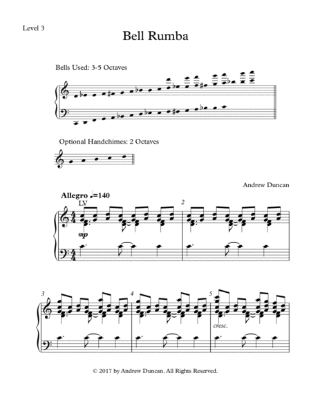 Bell Rumba 3 5 Oct Handbells Level 3 Sheet Music