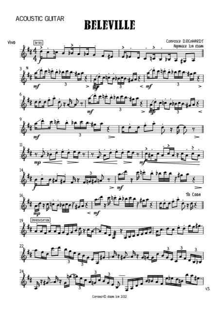 Belleville Sheet Music