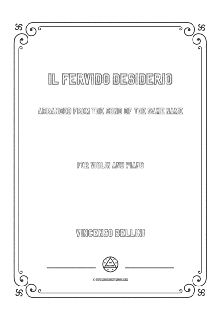 Free Sheet Music Bellini Il Fervido Desiderio For Violin And Piano