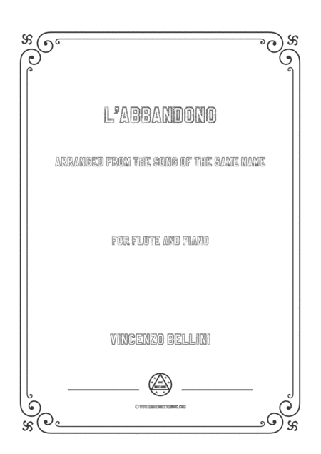 Bellini L Abbandono For Flute And Piano Sheet Music