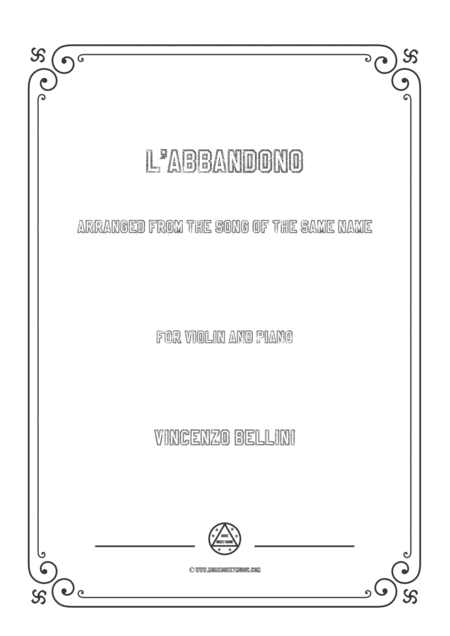 Free Sheet Music Bellini L Abbandono For Violin And Piano
