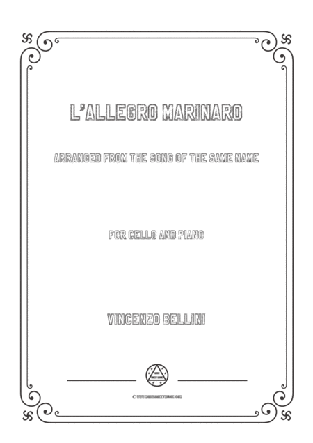 Free Sheet Music Bellini L Allegro Marinaro For Cello And Piano