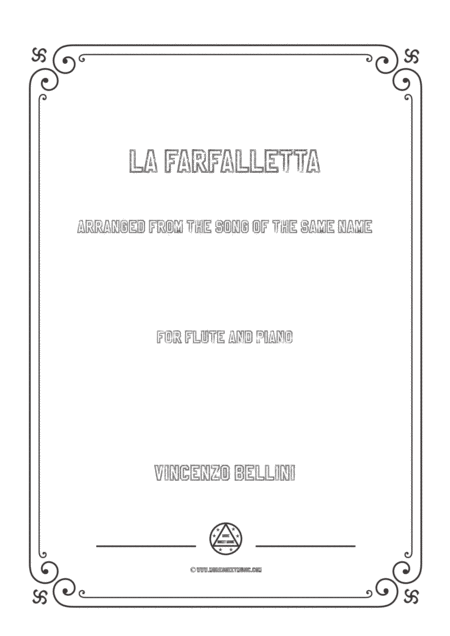 Free Sheet Music Bellini La Farfalletta For Flute And Piano