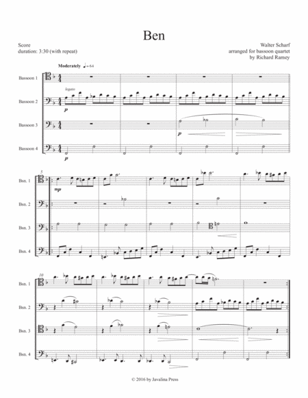 Ben Sheet Music