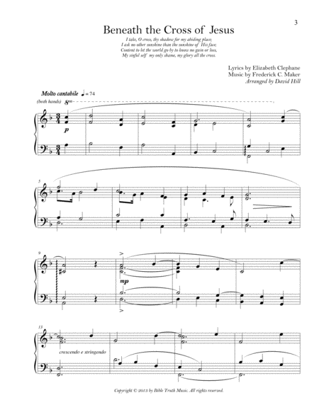 Free Sheet Music Beneath The Cross Of Jesus