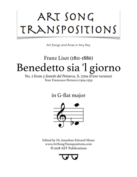 Benedetto Sia L Giornos 270a G Flat Major Sheet Music