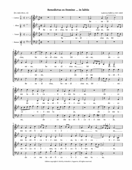 Benedictus Es Balbi Sheet Music