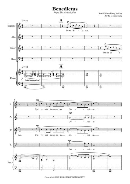 Free Sheet Music Benedictus Satb