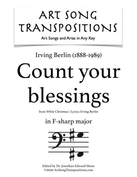 Berlin Count Your Blessings Transposed To F Sharp Major Bass Clef Sheet Music