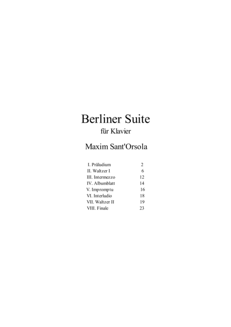 Berliner Suite Sheet Music