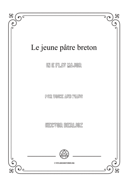 Free Sheet Music Berlioz Le Jeune Ptre Breton In E Flat Major For Voice And Piano