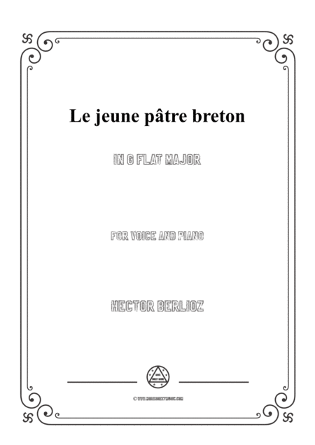 Free Sheet Music Berlioz Le Jeune Ptre Breton In G Flat Major For Voice And Piano