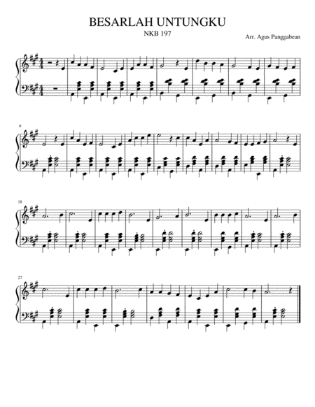 Besarlah Untungku Sheet Music