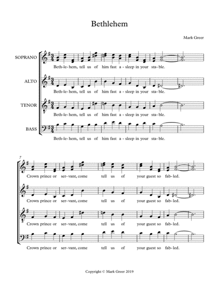 Bethlehem Sheet Music