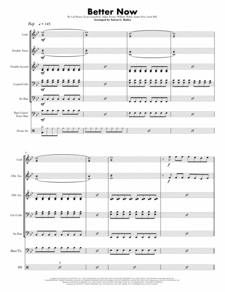 Better Now By Post Malone Arranged For Steel Band Sheet Music