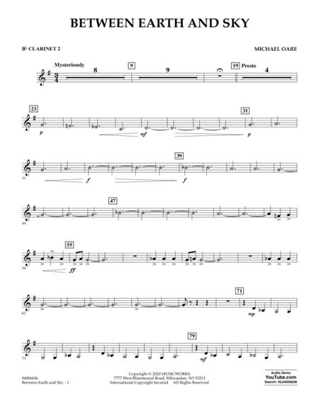 Between Earth And Sky Bb Clarinet 2 Sheet Music