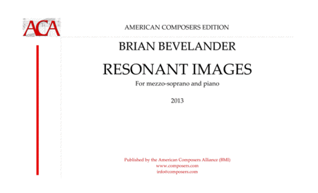 Bevelander Resonant Images Sheet Music