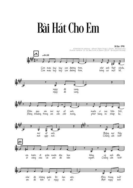 Free Sheet Music Bi Ht Cho Em