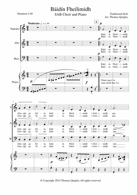 Bidn Fheilimidh Sheet Music