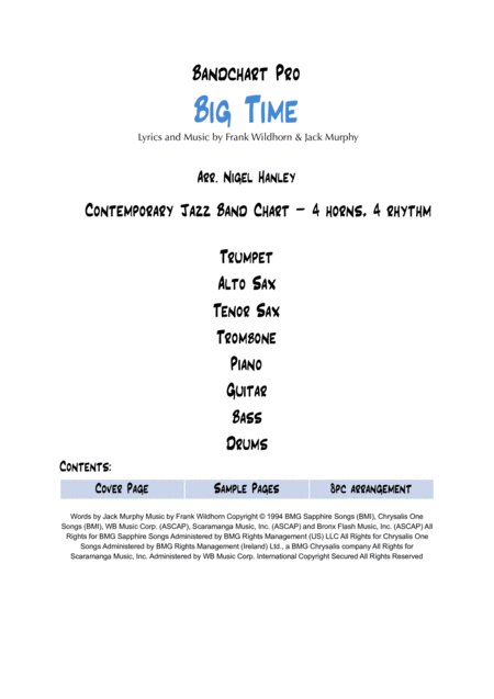 Free Sheet Music Big Time Emi 8pc Swing Band Chart