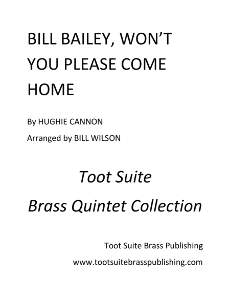 Free Sheet Music Bill Bailey Wont You Please Come Home