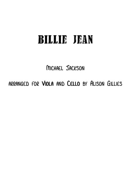 Billie Jean Viola And Cello Duet Sheet Music