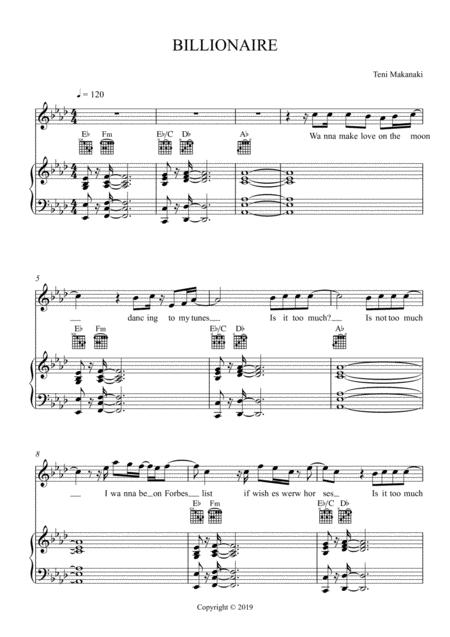 Free Sheet Music Billionaire