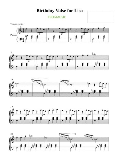 Birthday Valse For Lisa Sheet Music