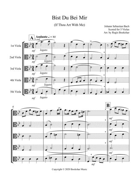 Free Sheet Music Bist Du Bei Mir 5 Violas