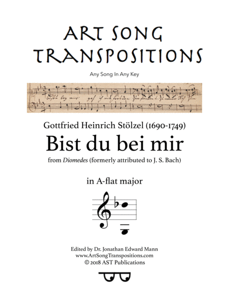 Bist Du Bei Mir A Flat Major Sheet Music